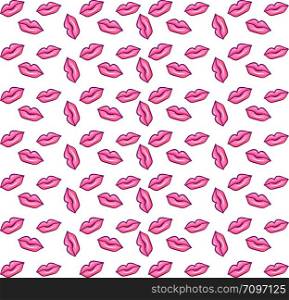 A bunch of pink lips, illustration, vector on white background.