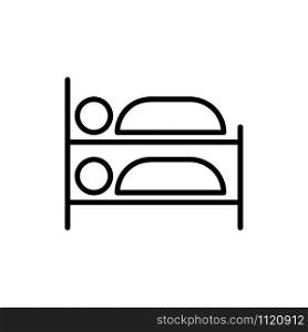 a bunk bed icon vector. A thin line sign. Isolated contour symbol illustration. a bunk bed icon vector. Isolated contour symbol illustration