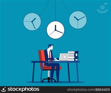 A business person is hypnotized to work. Hypnosis vector illustration