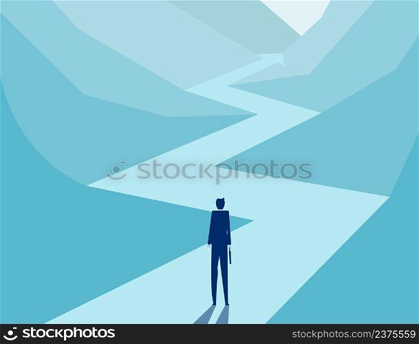 A Business person looking arrow road away forward