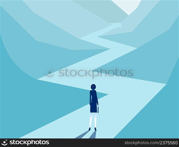 A Business person looking arrow road away forward