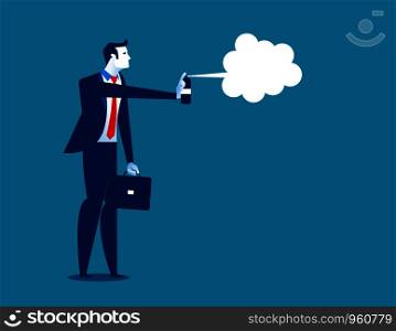 A businessman disinfecting. Concept business illustration. Vector flat.