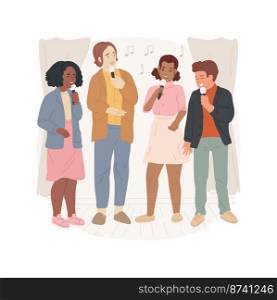 A cappella club isolated cartoon vector illustration. Singing student club, a capella band rehearsal, group of elegantly dressed teenagers, art education, elective activity vector cartoon.. A cappella club isolated cartoon vector illustration.
