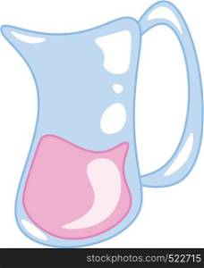 A carafe containing pink liquid vector color drawing or illustration