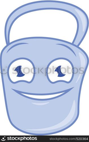 A cartoon of a bucket with big eyes who is smilling vector color drawing or illustration