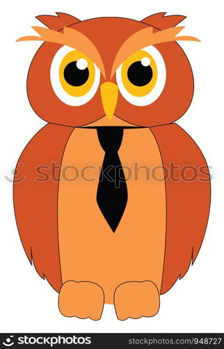 A cartoon of a green owl with big eyes, vector, color drawing or illustration.