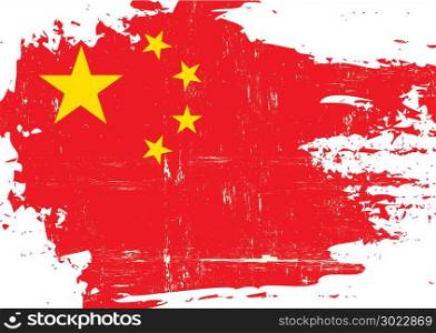 A Chinese flag with a grunge texture