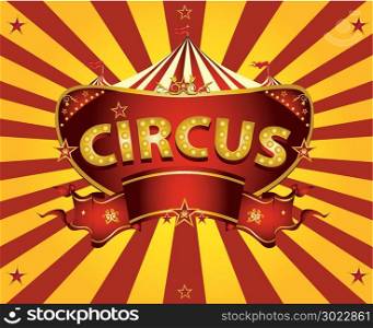 A circus greeting card with sunbeams for your entertainment