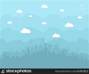 A city in flat style. Vector illustration