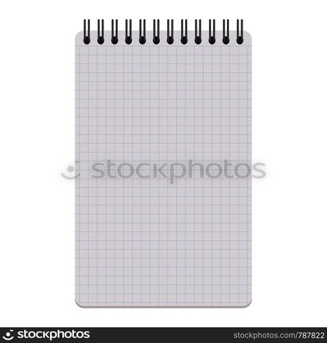 A clean realistic open notepad on a spiral. Vector illustration isolated on white background. With space for text or image. A clean realistic open notepad on a spiral. Vector illustration isolated on white background. With space for text or image.