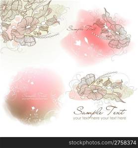 a collection of 4 flower backgrounds