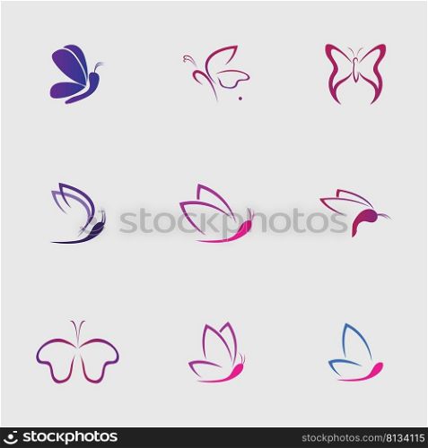 a collection of beautiful and beautiful butterflies on a gray background