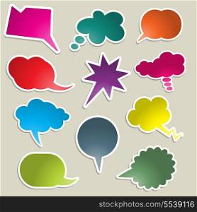 A collection of brightly coloured speech bubbles
