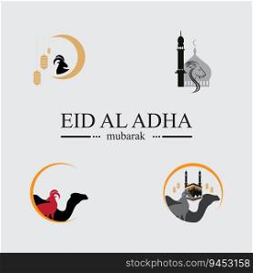a collection of eid al adha simple logo design template
