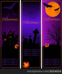 A collection of vertical Halloween banners
