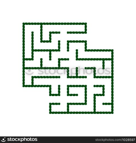 A colored square labyrinth with an entrance and an exit. Simple flat vector illustration isolated on white background. With a place for your drawings.. A colored square labyrinth with an entrance and an exit. Simple flat vector illustration isolated on white background. With a place for your drawings