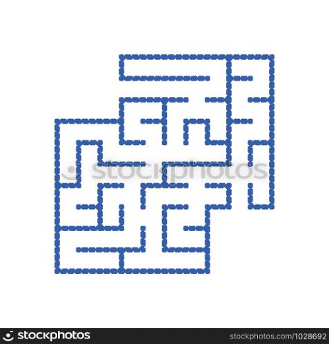 A colored square labyrinth with an entrance and an exit. Simple flat vector illustration isolated on white background. With a place for your drawings.. A colored square labyrinth with an entrance and an exit. Simple flat vector illustration isolated on white background. With a place for your drawings
