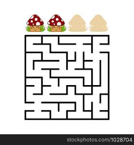 A colored square labyrinth with an entrance and an exit. Difficulty level. Lovely toon. Simple flat vector illustration isolated on white background. A colored square labyrinth with an entrance and an exit. Difficulty level. Lovely toon. Simple flat vector illustration isolated on white background.