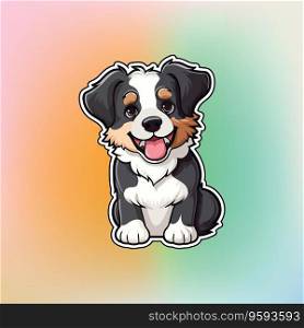 A Colorful Sticker of a Cute Dog
