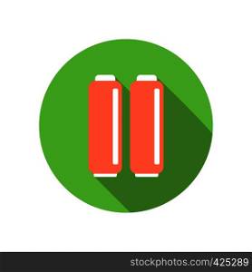A couple of batteries flat icon on a white background. A couple of batteries flat icon