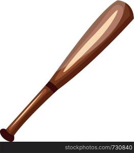 A Cricket bat in brown color designed with handle to hold the bat vector color drawing or illustration.