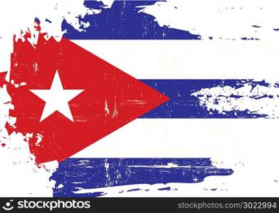 A cuban flag with a grunge texture