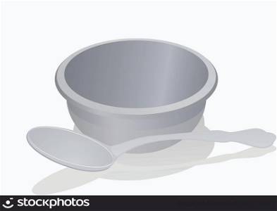 A cup and spoon