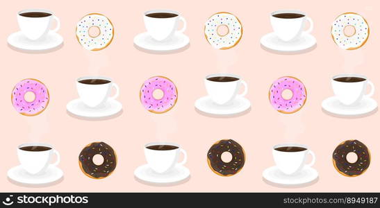 a cup of black roasted fresh coffee espresso latte cappuccino with donuts texture pattern. cup of black roasted fresh coffee espresso latte cappuccino with donuts texture pattern