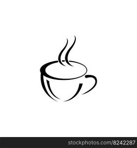 a cup of coffee icon logo vector design template