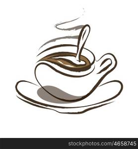 A Cup Of Coffee On A White Background