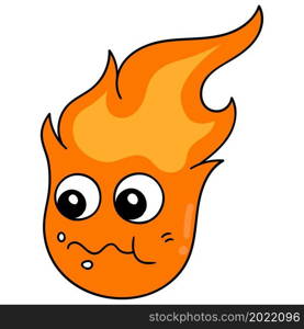 a cute flaming emoticon head chewing food