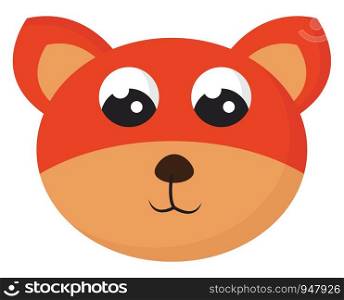 A cute small fox in orange colour with big eyes , vector, color drawing or illustration.