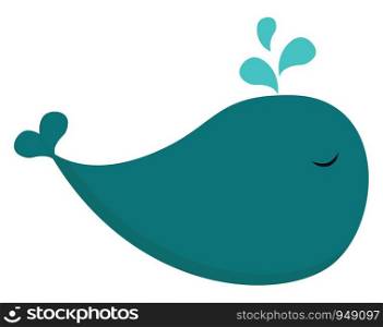 A cute toy of a blue whale, vector, color drawing or illustration.