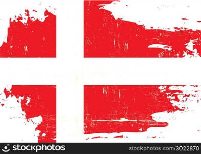 A danish flag with a grunge texture