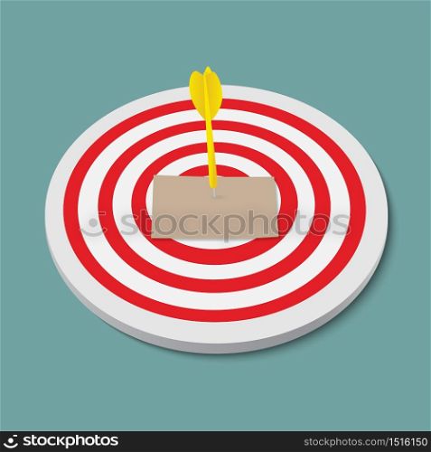 a dart board with target on a blank paper