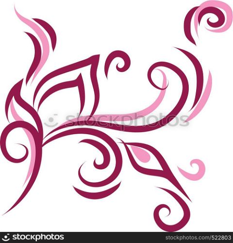 A decorative design made with lines and curves vector color drawing or illustration