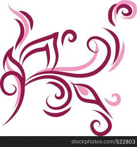 A decorative design made with lines and curves vector color drawing or illustration