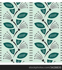 A decorative flower and leaf seamless pattern design.