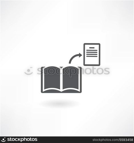 A digital book on a laptop screen. Symbolic 3D rendered Illustration.