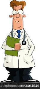 A doctor on a white background, vector illustration