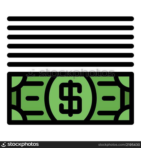 A dollar under lines icon. Outline a dollar under lines vector icon color flat isolated. A dollar under lines icon color outline vector