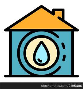 A drop in the house icon. Outline a drop in the house vector icon color flat isolated. A drop in the house icon color outline vector