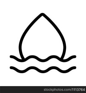 A drop of water icon vector. Thin line sign. Isolated contour symbol illustration. A drop of water icon vector. Isolated contour symbol illustration
