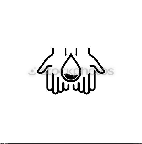 A drop of water in hands icon. Save water resources concept. Vector on isolated white background. EPS 10.. A drop of water in hands icon. Save water resources concept. Vector on isolated white background. EPS 10