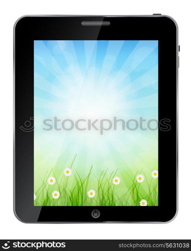 A ecologic Tablet PC vector illustration. EPS 10.