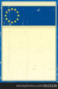 A european poster with a flagl and a large copy space for your message.