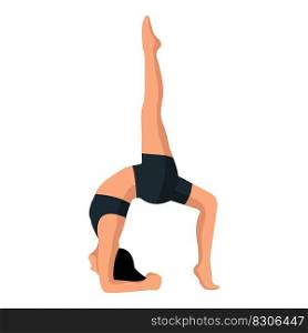 A faceless girl is doing yoga. The concept of mental health, healthy lifestyle. Isolated object on a white background. Vector image.