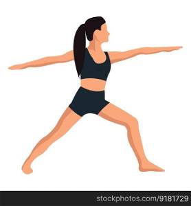 A faceless girl is doing yoga. The concept of sports, mental health. Isolated object on a white background. Vector image.