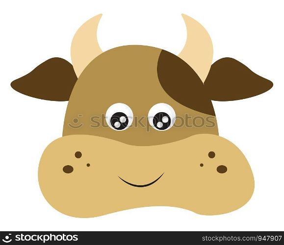A fat cow in yellow colour with dots on it which is very young , vector, color drawing or illustration.