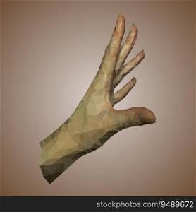 A female hand. Vector polygonal art illustration.. A female hand. Vector polygonal art illustration